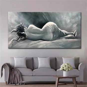 Женское спящее тело, вид сзади, художественное украшение для портрета, современная картина маслом, плакат и печать, украшение на холсте для комнаты, живопись 20cm40cm NoFrame