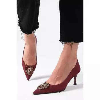 Женское стильное бордовое красное хрустальное каменное матовое атласное вечернее платье на шпильках