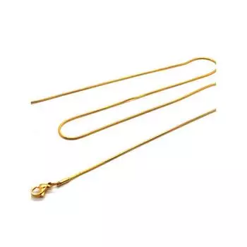 Женское стильное хипстерское золотое ожерелье из нержавеющей стали Gold 0.9mm thick -40cm long