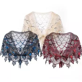 Женское свадебное платье шаль ретро вечеринка пайетки 1920-е банкет вечернее платье шаль One Size