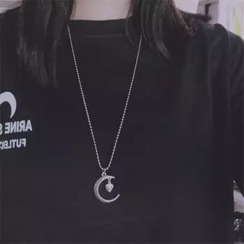 Женское свадебное украшение на шею, дизайн сердца, полумесяца, ожерелье для пары, женское готическое ожерелье, подарок