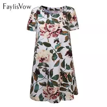 Женское свободное хлопковое льняное платье с цветочным принтом и круглым вырезом с длинным рукавом, весна-лето, повседневное платье в стиле бохо XXXXXL серый