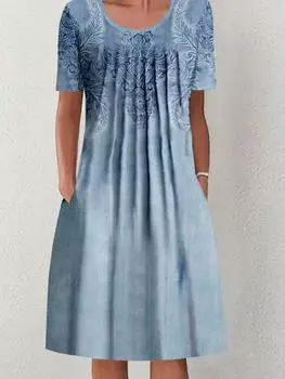 Женское свободное летнее винтажное сексуальное платье с карманами и оборками XL