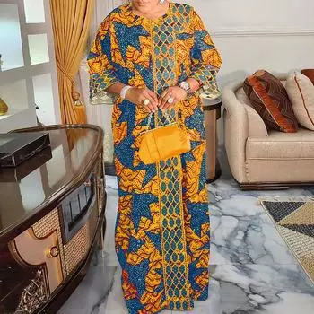 Женское свободное платье больших размеров с круглым вырезом и длинным рукавом с принтом M ярко-розовый