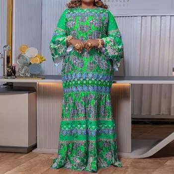 Женское свободное платье больших размеров с круглым вырезом и длинным рукавом с принтом L ярко-розовый