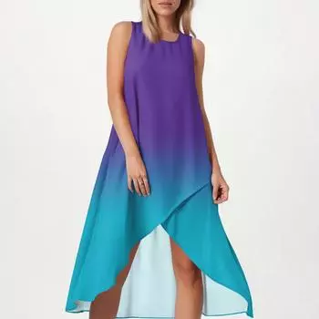 Женское свободное повседневное модное платье с квадратным круглым вырезом, однотонное, пляжная юбка с разрезом сбоку, без рукавов, юбка из хлопка и льна XXL