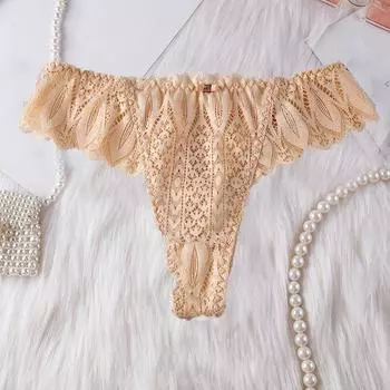 Женское свободное повседневное нижнее белье Hollow Ice Silk, стринги с низкой талией, стринги с низкой талией S