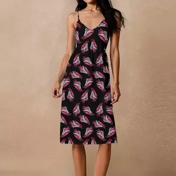 Женское свободное повседневное пляжное праздничное платье-сарафан на тонких бретельках с открытой спиной и бантом XL