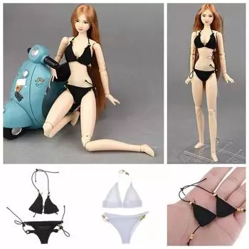 Женское тело куклы бюстгальтер нижнее белье 1/6 масштаб кукольная одежда модная кукла бикини игрушка своими руками чёрный