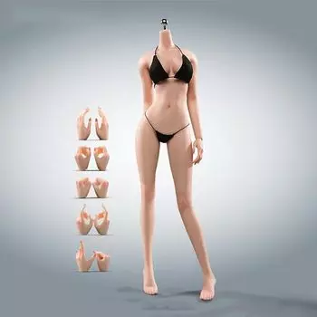 Женское тело в масштабе 1/6, 12 дюймов, супер гибкое тонкое тело, 28 шарниров, мини-кукла 3D, комплект бикини, несъемные ноги, бесшовное тело (T303P универсальный