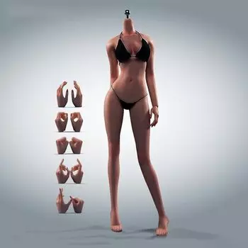 Женское тело в масштабе 1/6, 12 дюймов, супер гибкое тонкое тело, 28 шарниров, мини-кукла 3D, комплект бикини, несъемные ноги, бесшовное тело (T303H красивый