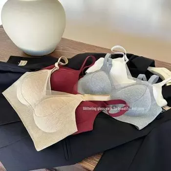 Женское теплое и мягкое нижнее белье с начесом: Удобный, дышащий бюстгальтер Pull-Up; Без стального кольца, конструкция с фиксированной чашкой. Medium [32/70ABC]