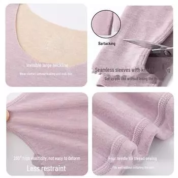 «Женское термобелье из шелка и кашемира класса А - комплект из утолщенной шерсти на осень/зиму» Women s Tops, XL