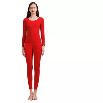 Женское термобелье Зимняя одежда Бесшовное толстое двухслойное теплое нижнее белье Женские термобелье Костюмы и комплекты M чёрный