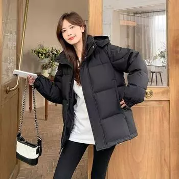 Женское тонкое осенне-зимнее пальто больших размеров с коротким теплым воротником-стойкой, тонкая бархатная однотонная свободная куртка на молнии для отдыха XL