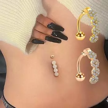 Женское трендовое пирсинг, готическое кольцо из нержавеющей стали для пупка, женские кольца в стиле панк для пупка, украшения для тела, подарок золотой