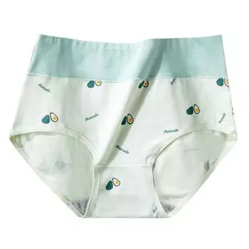 Женское треугольное нижнее белье с высокой талией, женские дышащие узкие брюки с милым принтом, большие треугольные брюки L