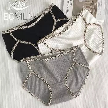 Женское уникальное нижнее белье с леопардовым принтом, женские трусы-трусы с эффектом подтяжки бедер, бесшовные трусы из чистого хлопка M чёрный