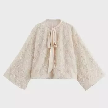 «Женское универсальное пальто-бабочка с необработанным краем, расшитое бисером, 2024 г.» Small