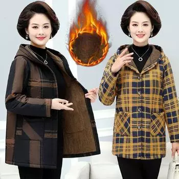 Женское утолщенное пальто на флисовой подкладке для женщин, теплые прямые парки средней длины с капюшоном из плюша XL чёрный