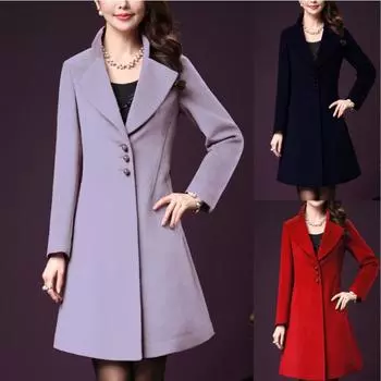 Женское утолщенное шерстяное пальто средней длины шерстяное пальто S
