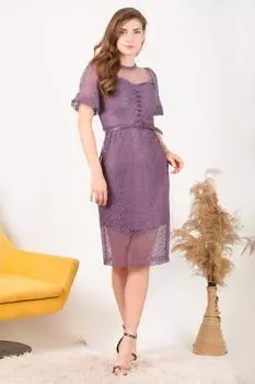 Женское вечернее платье длины миди с поясом