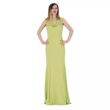 Женское вечернее платье Fierte Crd4122 Fish Zero Collar Шифоновое каменное украшение Помолвка Свадьба Зеленый