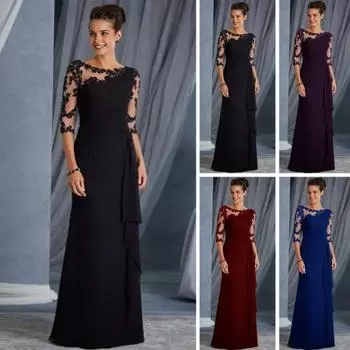 Женское вечернее платье из прозрачной сетки в стиле пэчворк с короткими рукавами, облегающее, с цветочной вышивкой, с оборками, плиссированное, полной длины, для выпускного вечера, макси-платье S вино красного