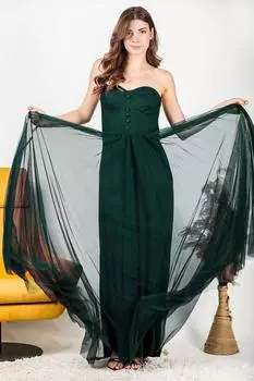 Женское вечернее платье из тюля без бретелек