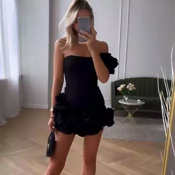 Женское вечернее платье на одно плечо с оборками и цветочным декором, облегающее платье без рукавов, однотонное мини-платье с открытой спиной, короткое платье для выпускного вечера XL белый