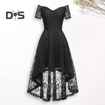 Женское вечернее платье с открытыми плечами, цветочное кружево, нерегулярное платье с высоким низким подолом, V-образным вырезом и коротким рукавом, сплошное цветное свадебное коктейльное вечернее платье L вино красного