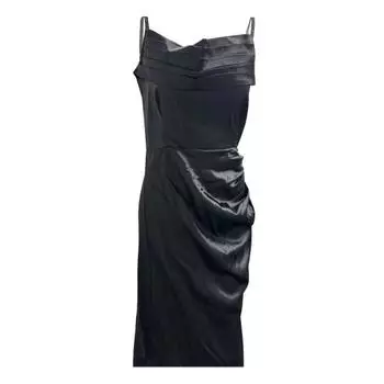 Женское вечернее платье с разрезом по бокам, плиссированное, с открытой спиной, облегающее платье макси на тонких бретельках, с глубоким вырезом, без рукавов, платье-комбинация А-силуэта для свадебного банкета XL абрикосовый