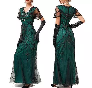 Женское вечернее сексуальное платье, модное однотонное платье с блестками и бахромой XS темно-зеленого