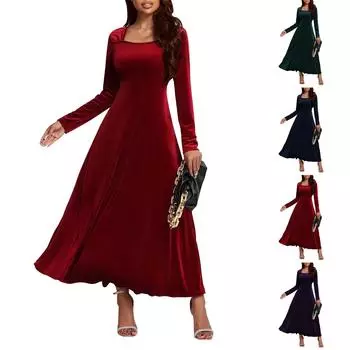 Женское весенне-летнее платье с V-образным вырезом и рукавами на бретелях L темно-зеленого