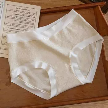 Женское весенне-осеннее бесшовное нижнее белье из чистого хлопка 10A, антибактериальное, с удлиненной ластовицей L