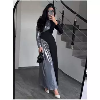 Женское весенне-осеннее облегающее платье с длинным рукавом, вечерние красивые элегантные длинные платья 2XL темно-серого