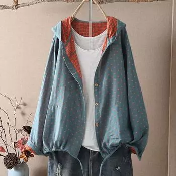 Женское весенне-осеннее пальто с капюшоном, завязками на талии, длинными рукавами, принтом, свободной застежкой-молнией