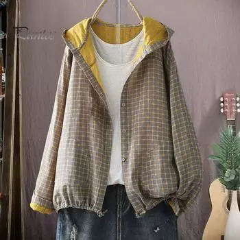 Женское весенне-осеннее пальто с капюшоном, завязками на талии, длинными рукавами, принтом, свободной застежкой-молнией, с карманами, повседневная верхняя одежда для поездок на работу жёлтый