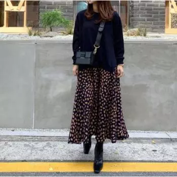 Женское весенне-осеннее свободное платье-сращивание с круглым вырезом и длинной юбкой для поездок на работу L