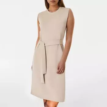 Женское весеннее и летнее платье с круглым вырезом и рукавами на бретельках L хаки