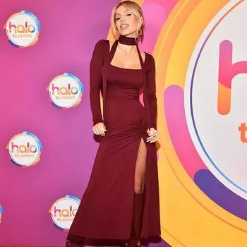 Женское весеннее модное платье с квадратным воротником, длинными рукавами, разрезом, узким поясом и запахом на бедрах S красный