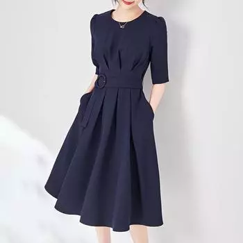 Женское весеннее облегающее плиссированное платье для поездок на работу S