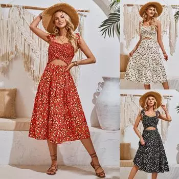 Женское весеннее платье без рукавов с завязками на плечах, повседневное, летнее, облегающее, средней длины, с подтяжками, с высокой талией, S-XL S чёрный