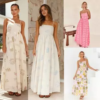 Женское весеннее платье-комбинезон без рукавов с принтом, облегающее, на подтяжках, летнее повседневное А-силуэтное платье с высокой талией и открытой спиной, длинные платья S-XL S