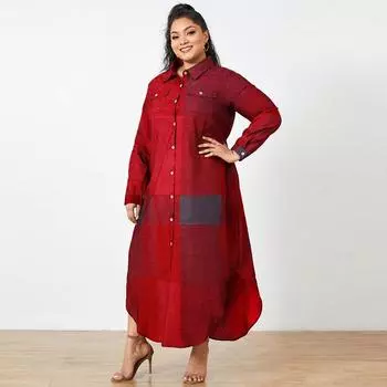 Женское винтажное длинное платье с отложным воротником и длинными рукавами, с сетчатым принтом S жёлтый