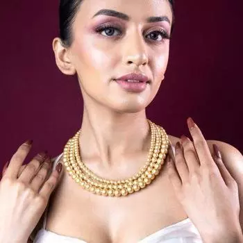 Женское винтажное колье Estele с позолоченным жемчугом