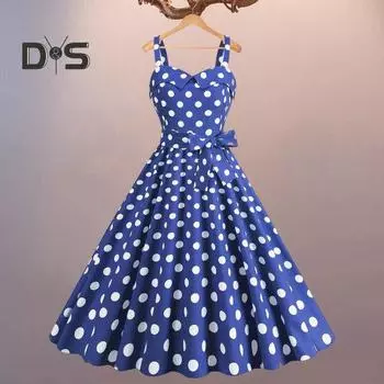 Женское винтажное платье 50-х годов, ретро, А-силуэт, без рукавов, с принтом в горошек, контрастного цвета, эластичный бюст, высокая узкая талия, открытая спина, длина до колена, вечернее платье XL красный