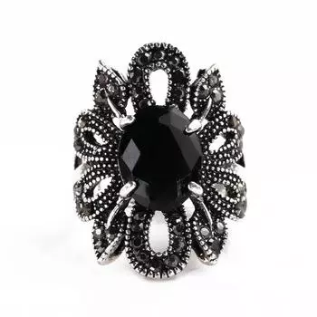 Женское винтажное полое цветочное кольцо с покрытием из сплава и смолы, ювелирные изделия на палец, подарок 8