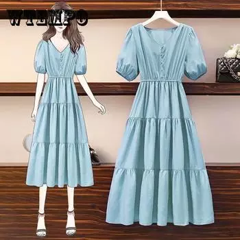 Женское винтажное праздничное длинное платье с высокой талией, элегантное тонкое шифоновое повседневное однотонное платье с v-образным вырезом XXXXL розовый