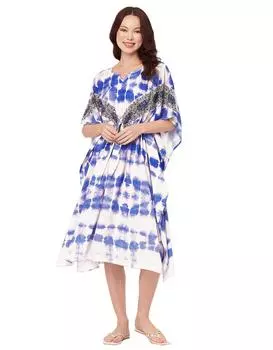 Женское вискозное платье-кафтан Moomaya с принтом, платье миди с круглым вырезом и асимметричным подолом